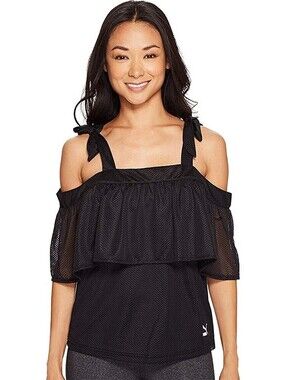 Puma Womens Xtreme Off The Shoulder Mesh Top Size S
